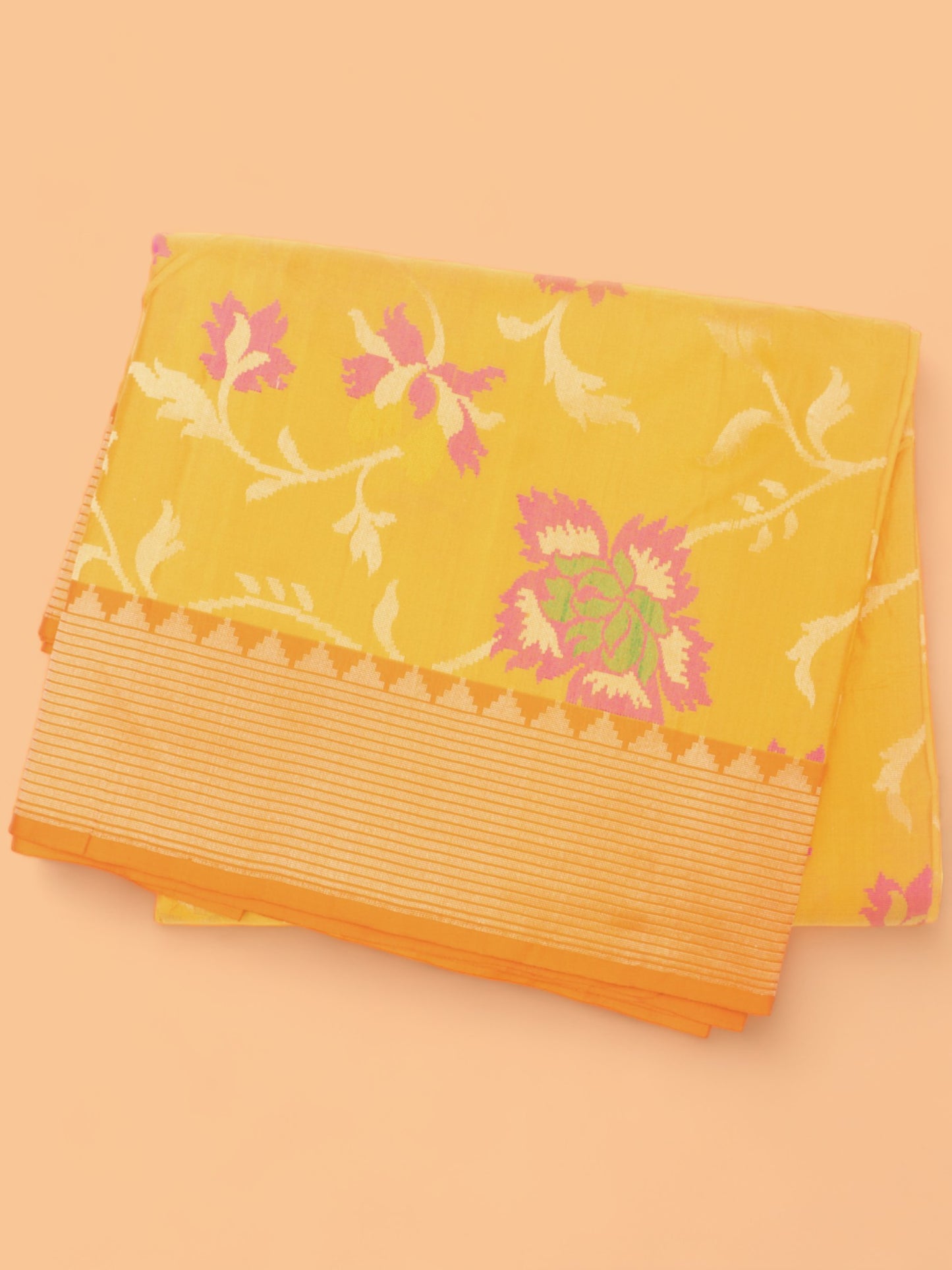 Banarasi Silk Jaal Mustard Yellow Saree