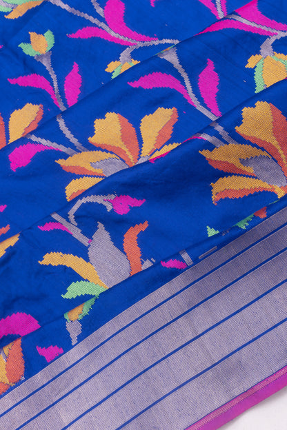 Banarasi Silk Jaal Royal Blue Saree