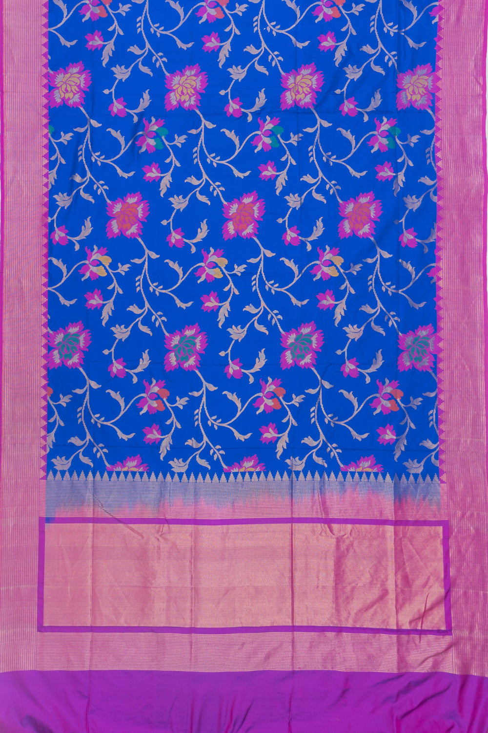 Banarasi Silk Jaal Royal Blue Saree