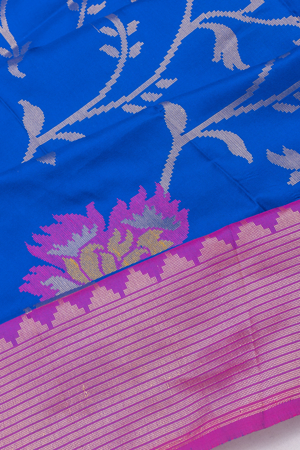 Banarasi Silk Jaal Royal Blue Saree