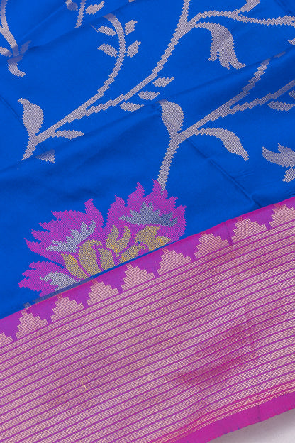 Banarasi Silk Jaal Royal Blue Saree