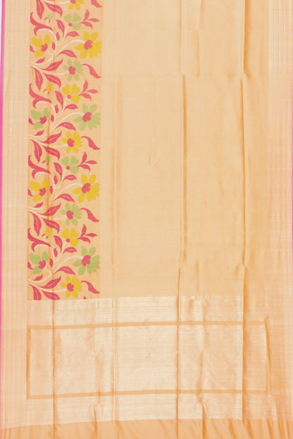 Banarasi Silk Brocade Pastel Orange Saree