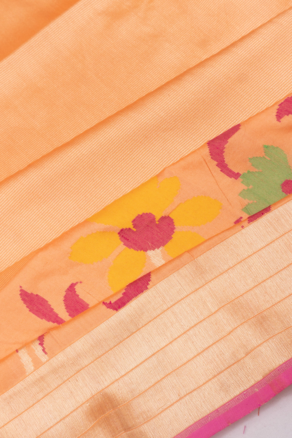 Banarasi Silk Brocade Pastel Orange Saree