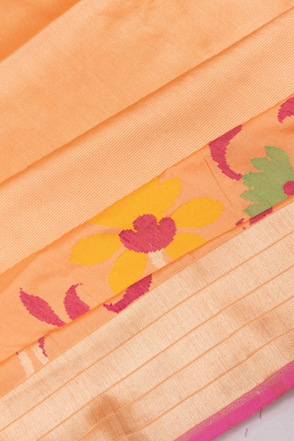 Banarasi Silk Brocade Pastel Orange Saree