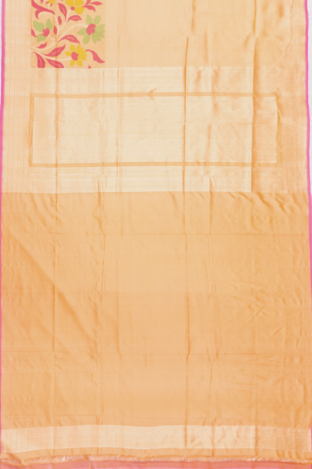Banarasi Silk Brocade Pastel Orange Saree