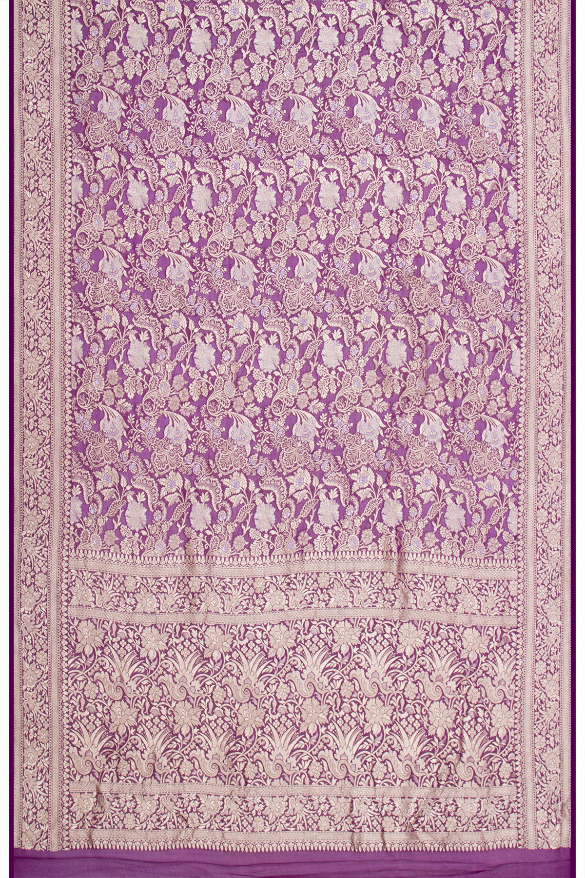 Banarasi Georgette Brocade Purple Saree