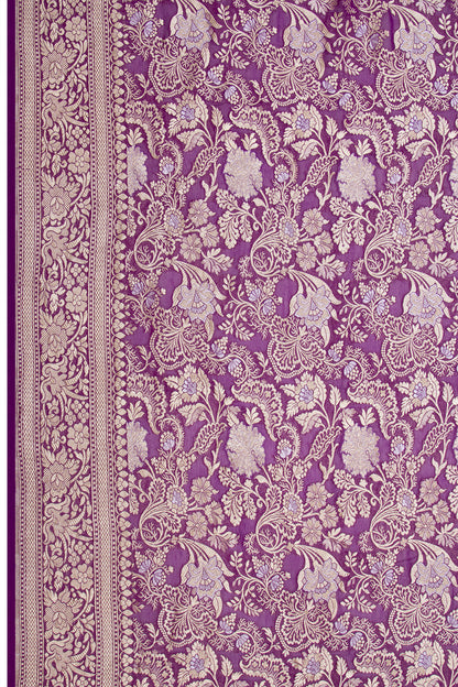 Banarasi Georgette Brocade Purple Saree