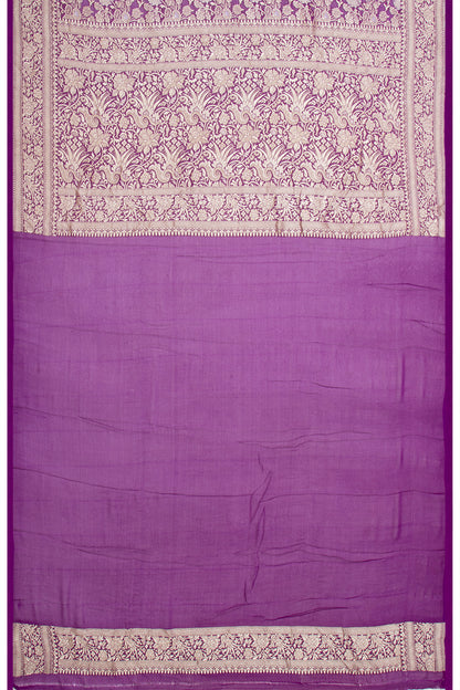 Banarasi Georgette Brocade Purple Saree