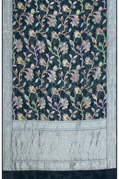 Banarasi Georgette Brocade Midnight Blue Saree