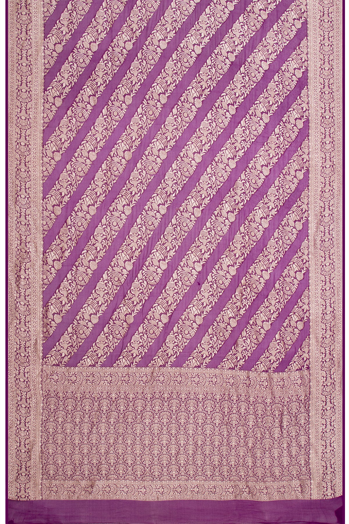 Banarasi Georgette Brocade Purple Saree