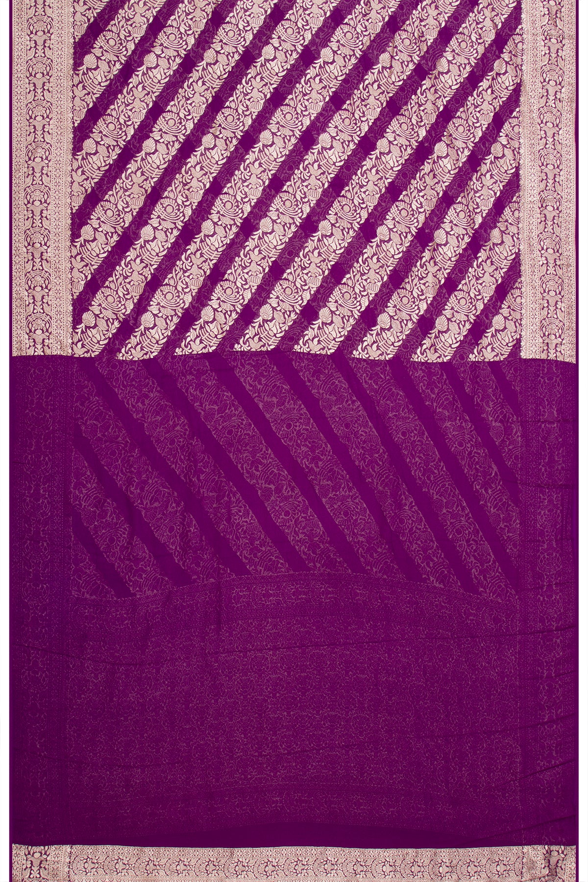 Banarasi Georgette Brocade Purple Saree