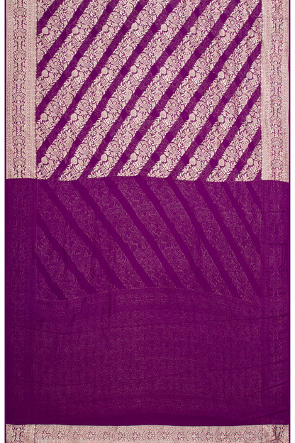 Banarasi Georgette Brocade Purple Saree