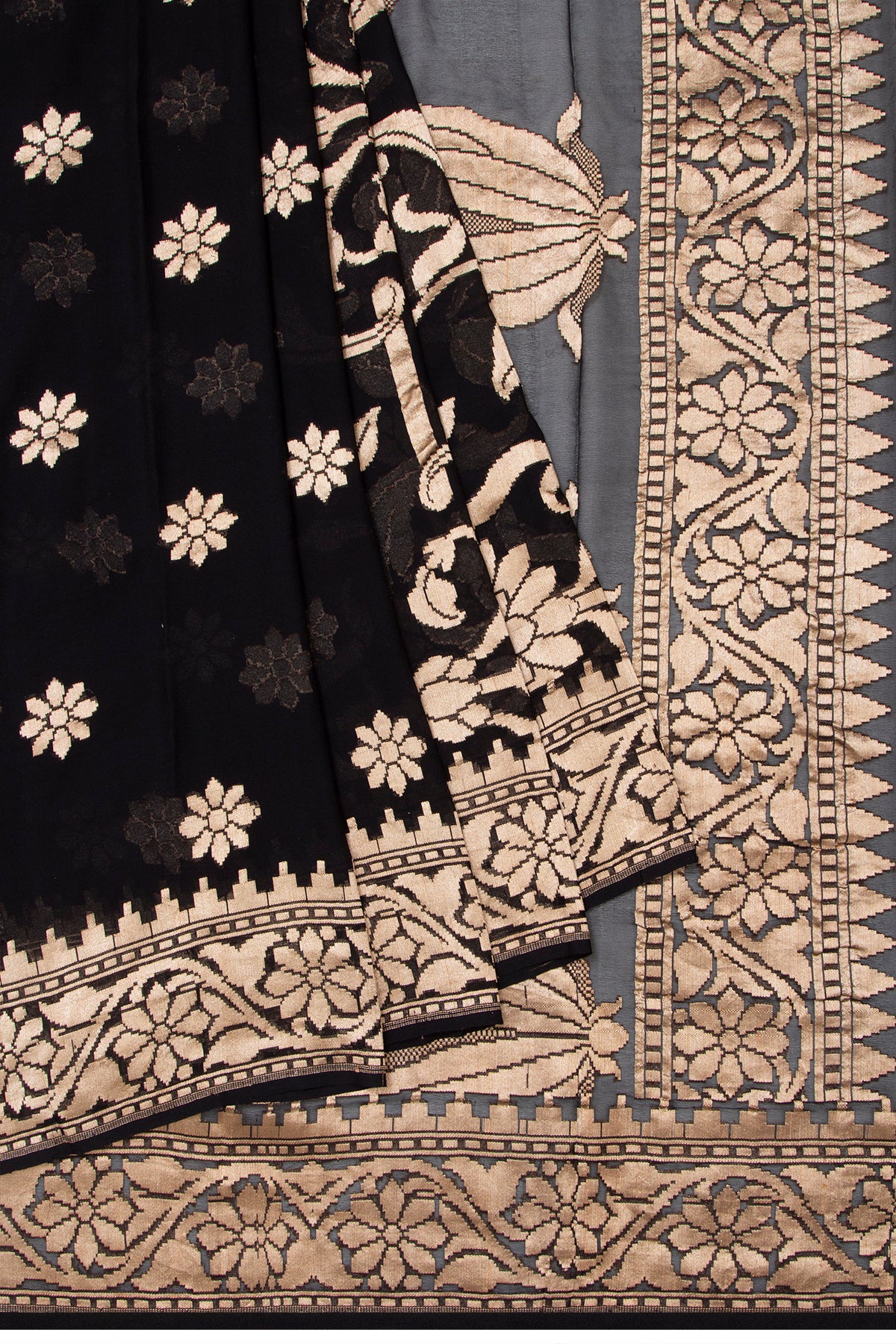 Banarasi Georgette Brocade Black Saree