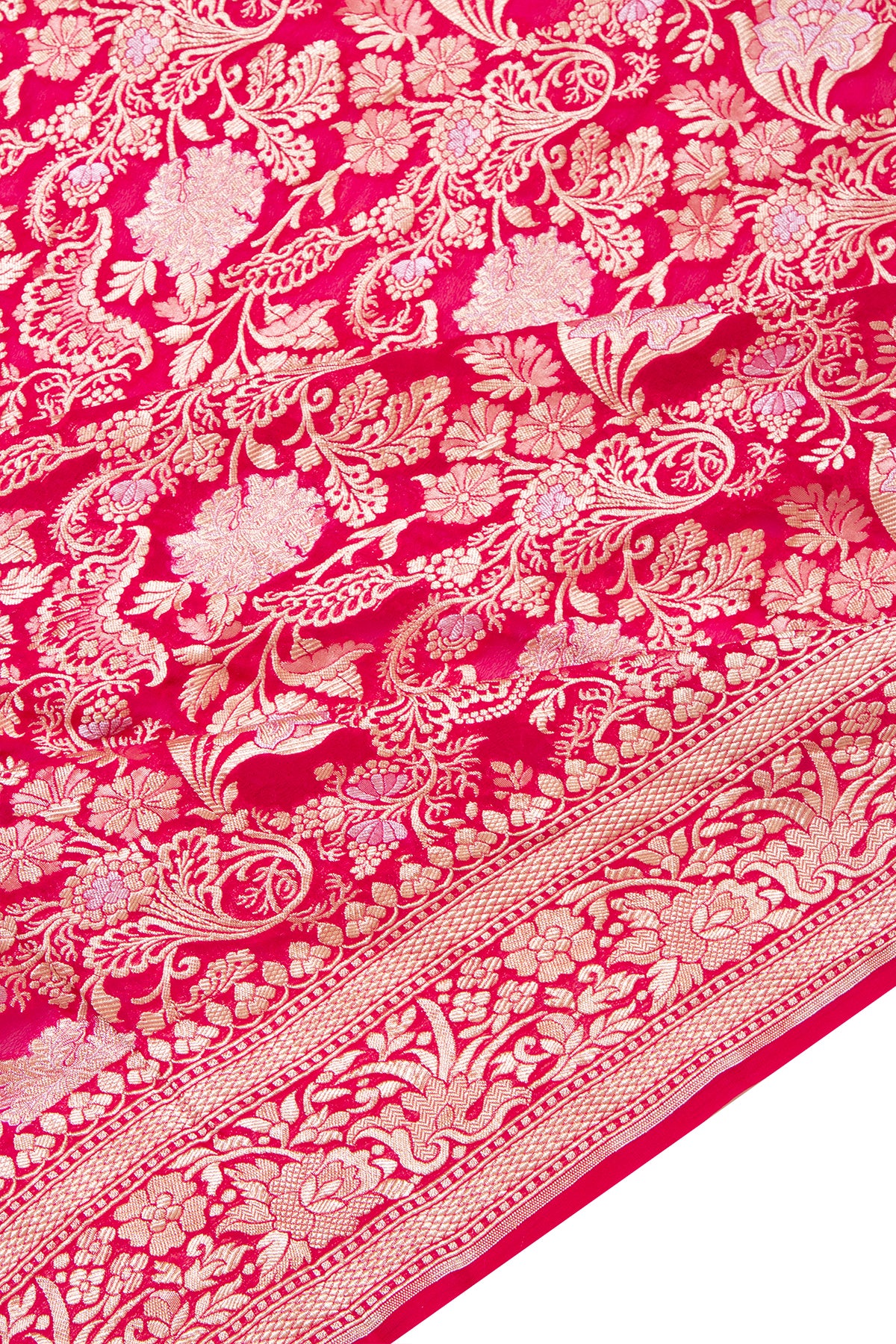 Banarasi Georgette Brocade Red Saree