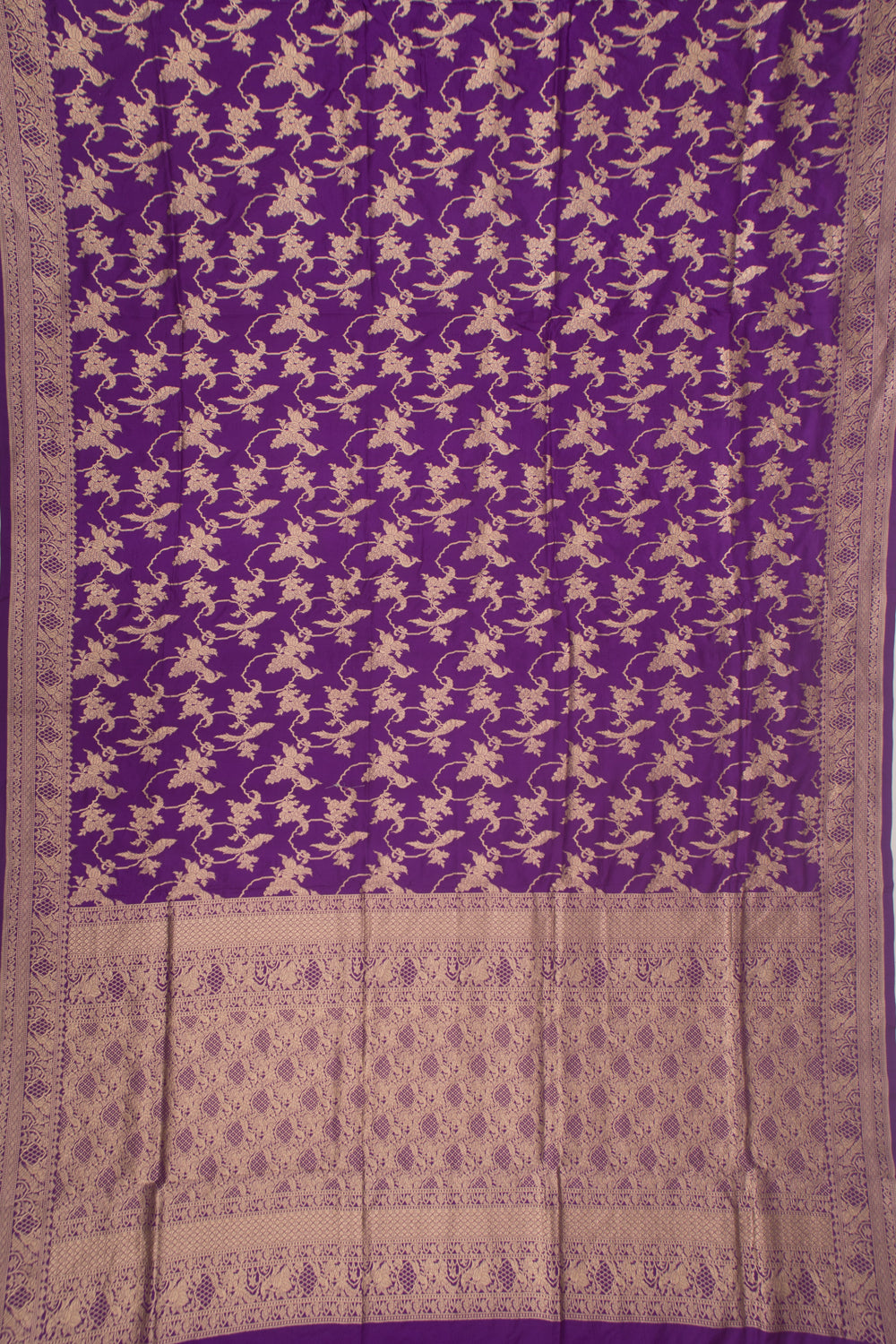 Banarasi Silk Jaal Violet Saree
