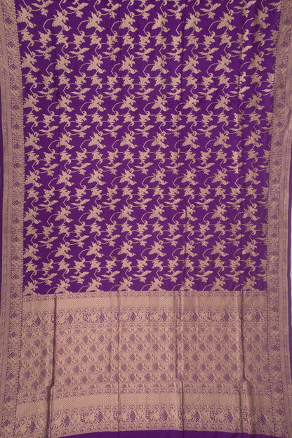 Banarasi Silk Jaal Violet Saree