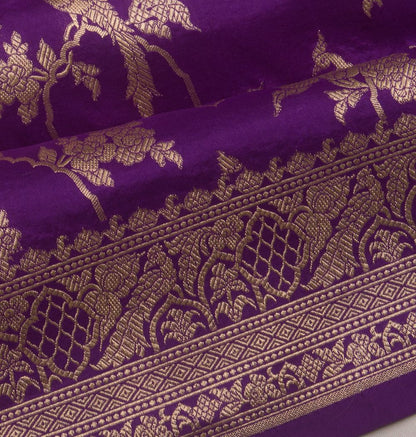 Banarasi Silk Jaal Violet Saree