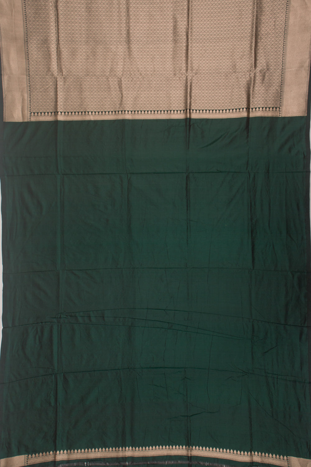 Banarasi Silk Jaal Bottle Green Saree