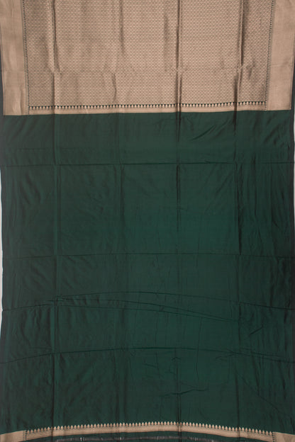 Banarasi Silk Jaal Bottle Green Saree