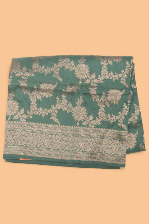 Banarasi Silk Jaal Sea Green Saree