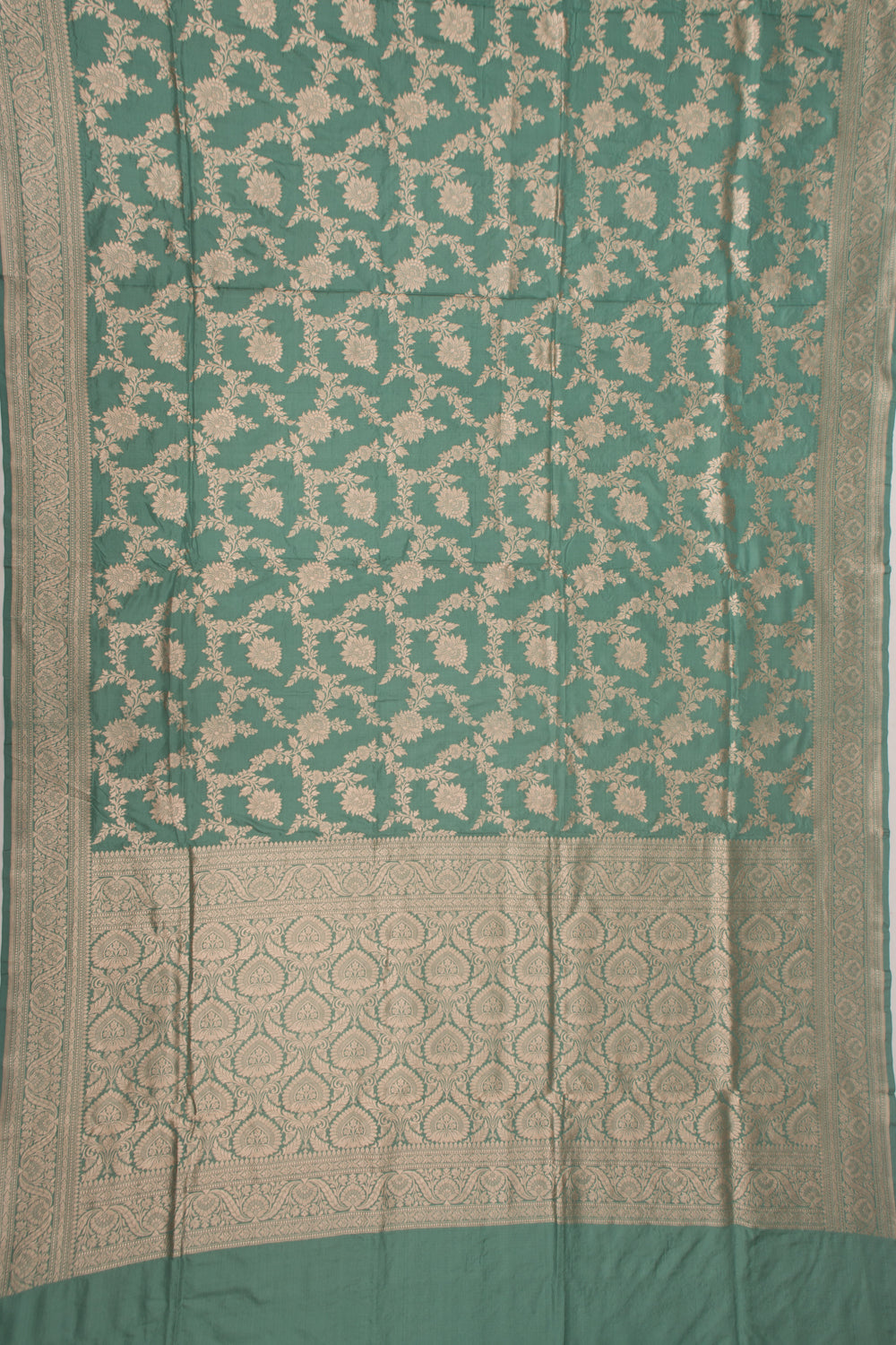 Banarasi Silk Jaal Sea Green Saree