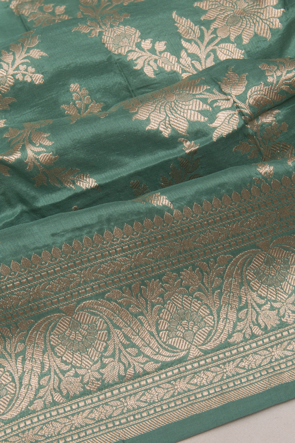 Banarasi Silk Jaal Sea Green Saree
