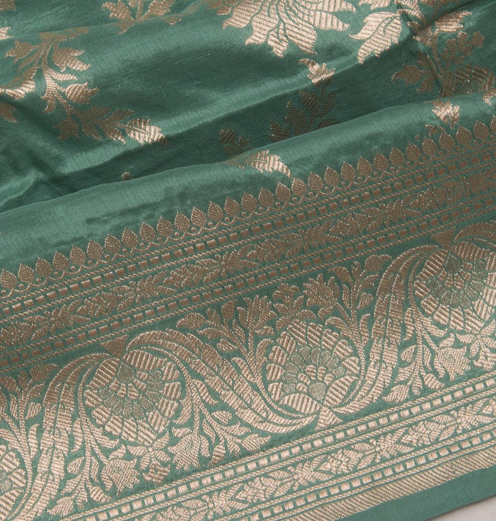 Banarasi Silk Jaal Sea Green Saree