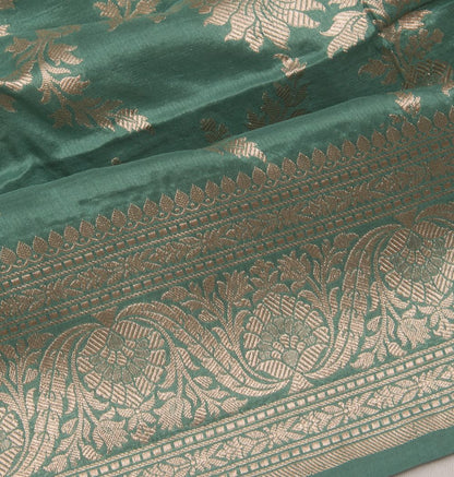 Banarasi Silk Jaal Sea Green Saree