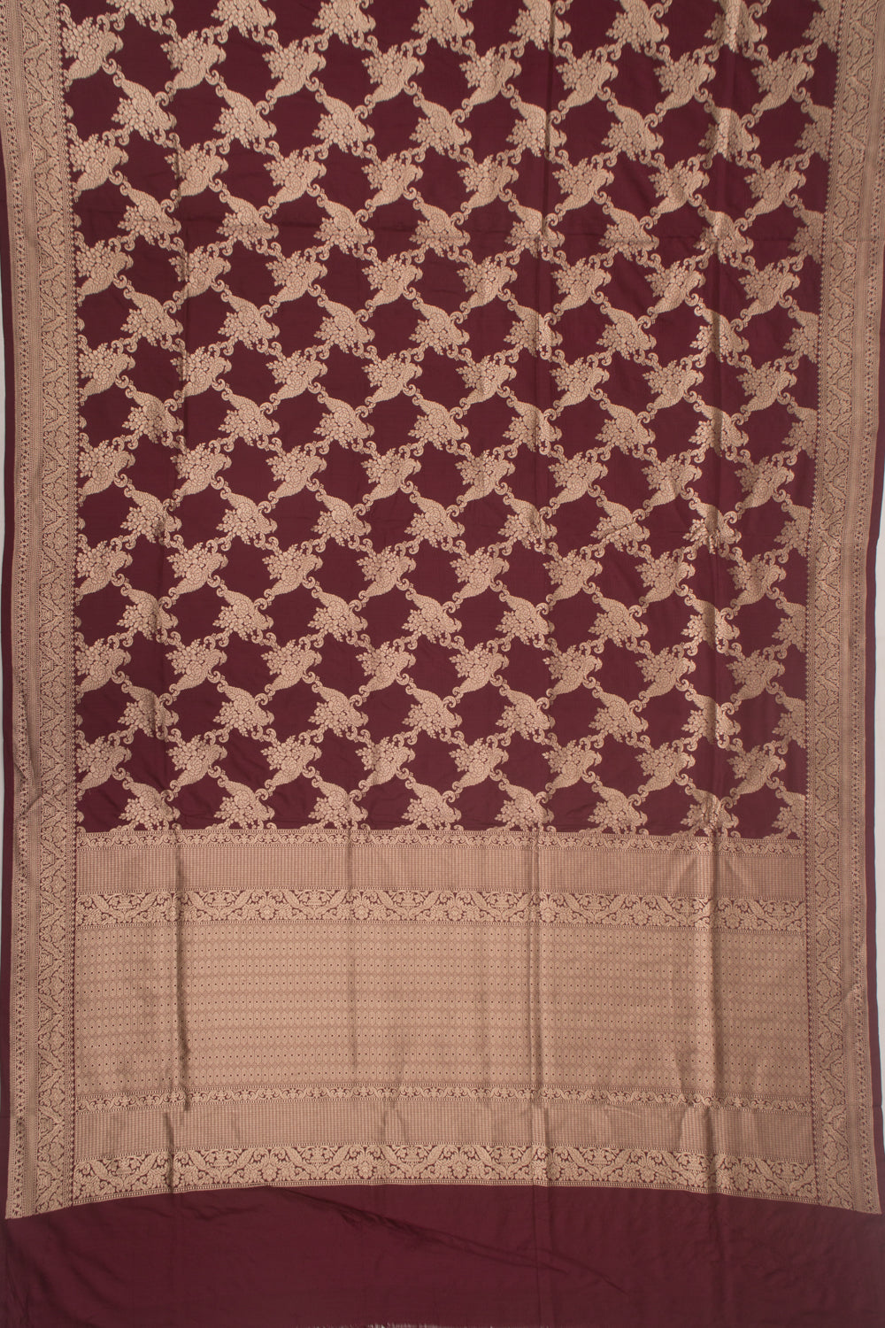 Banarasi Silk Brocade Brown Saree
