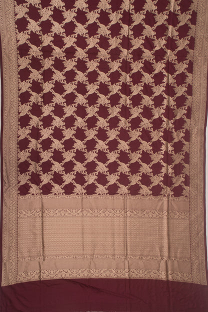 Banarasi Silk Brocade Brown Saree