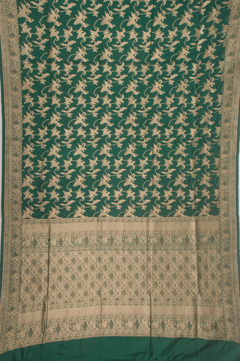 Banarasi Silk Jaal Green Saree