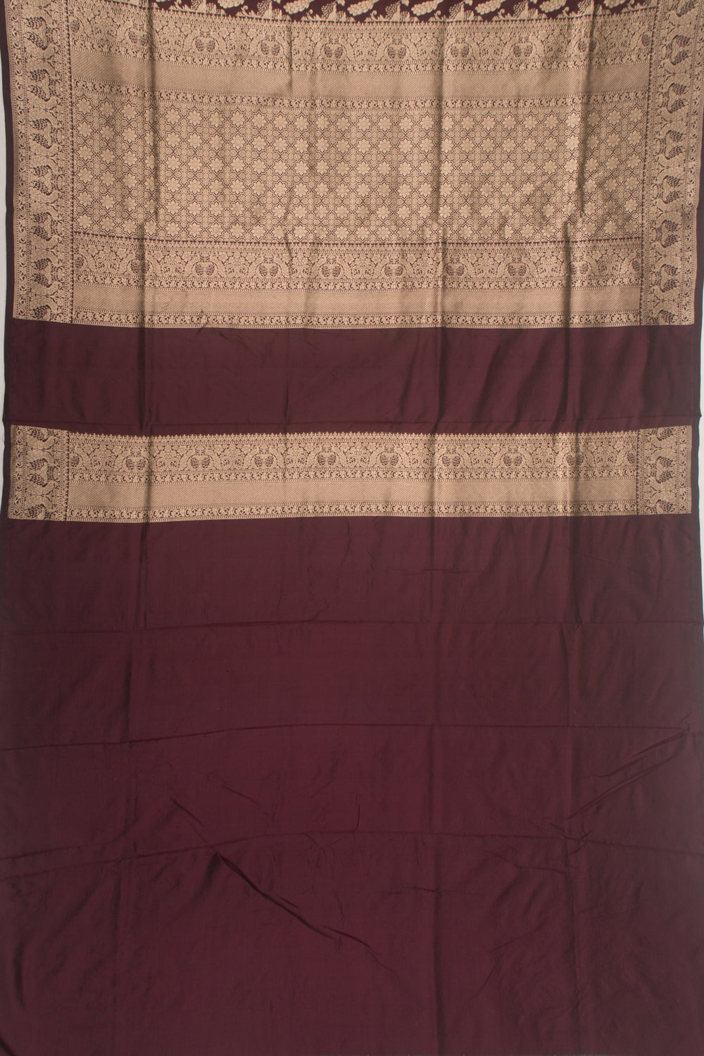 Banarasi Silk Brocade Brown Saree