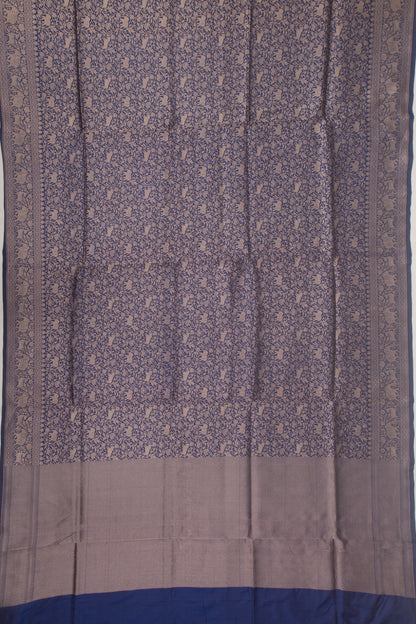 Banarasi Silk Shikargah Jaal Dark Blue Saree