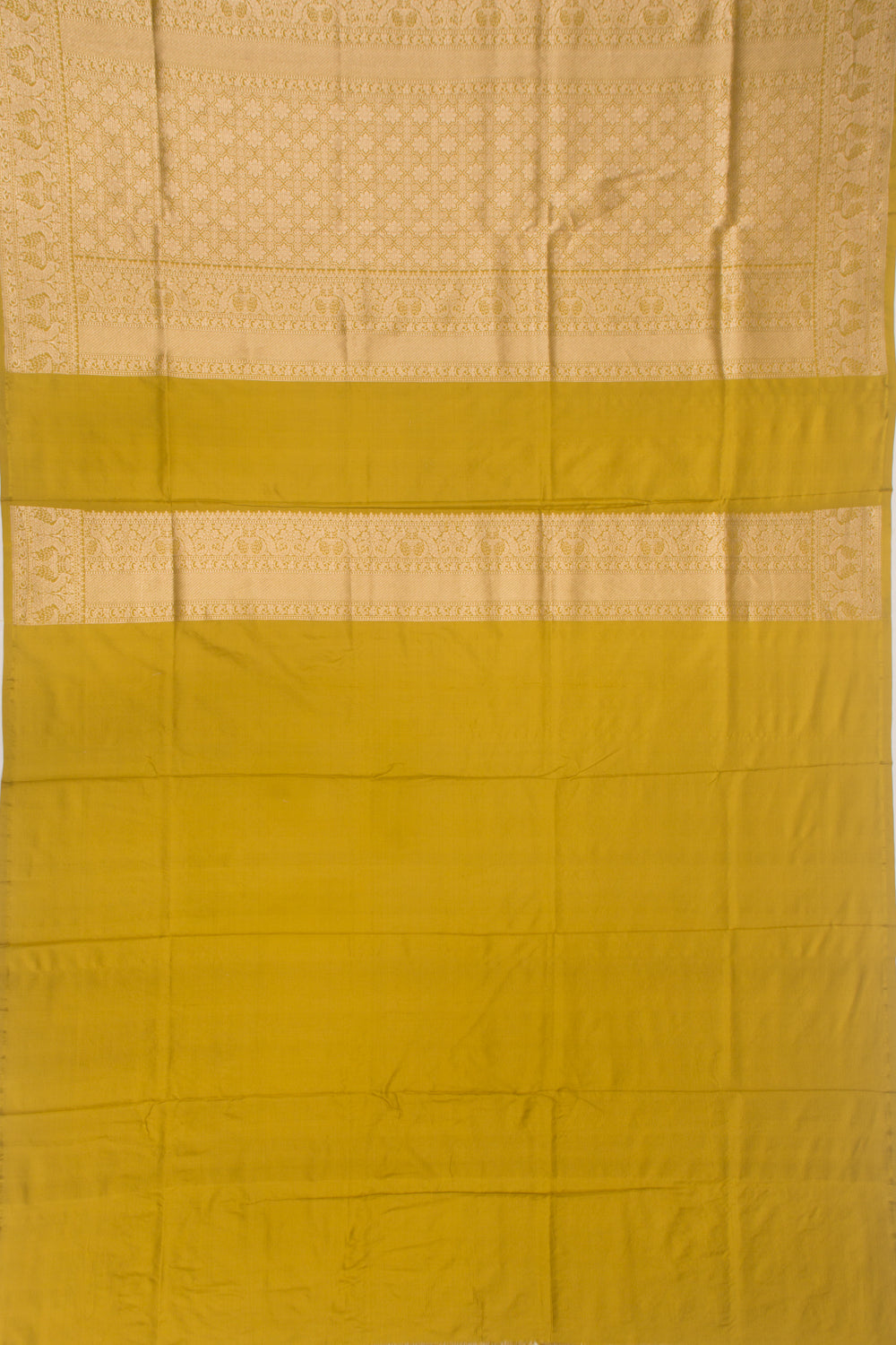 Banarasi Silk Brocade Mehndi Green Saree