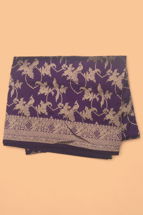 Banarasi Silk Jaal Violet Saree