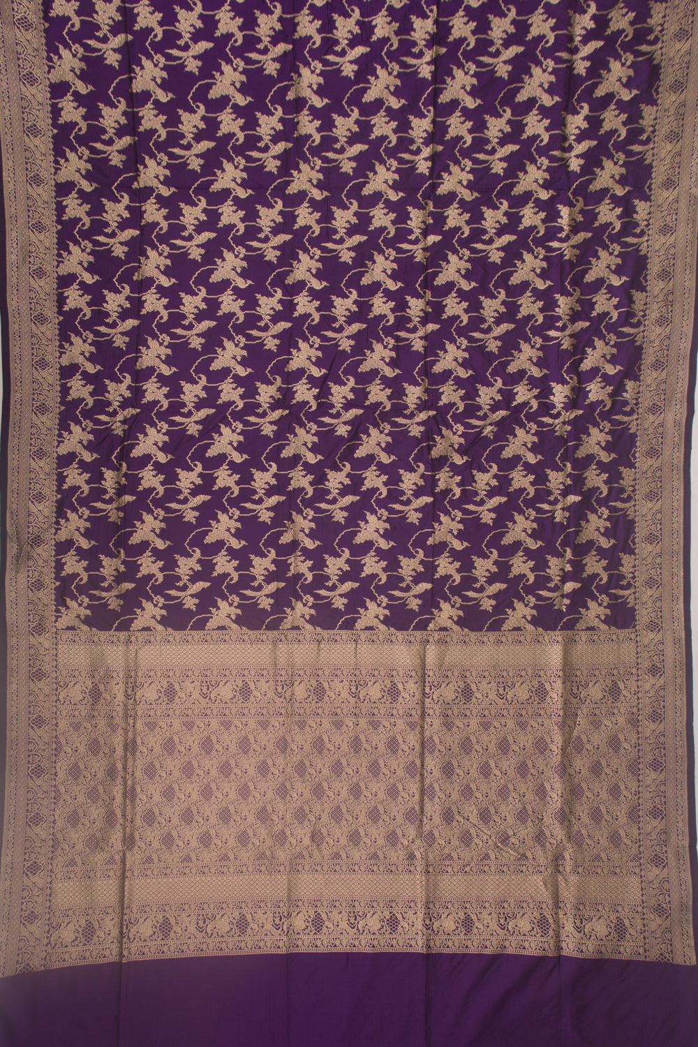 Banarasi Silk Jaal Violet Saree