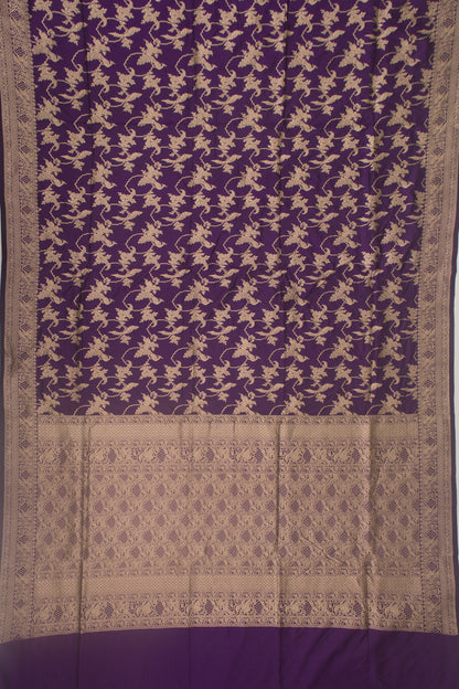 Banarasi Silk Jaal Violet Saree
