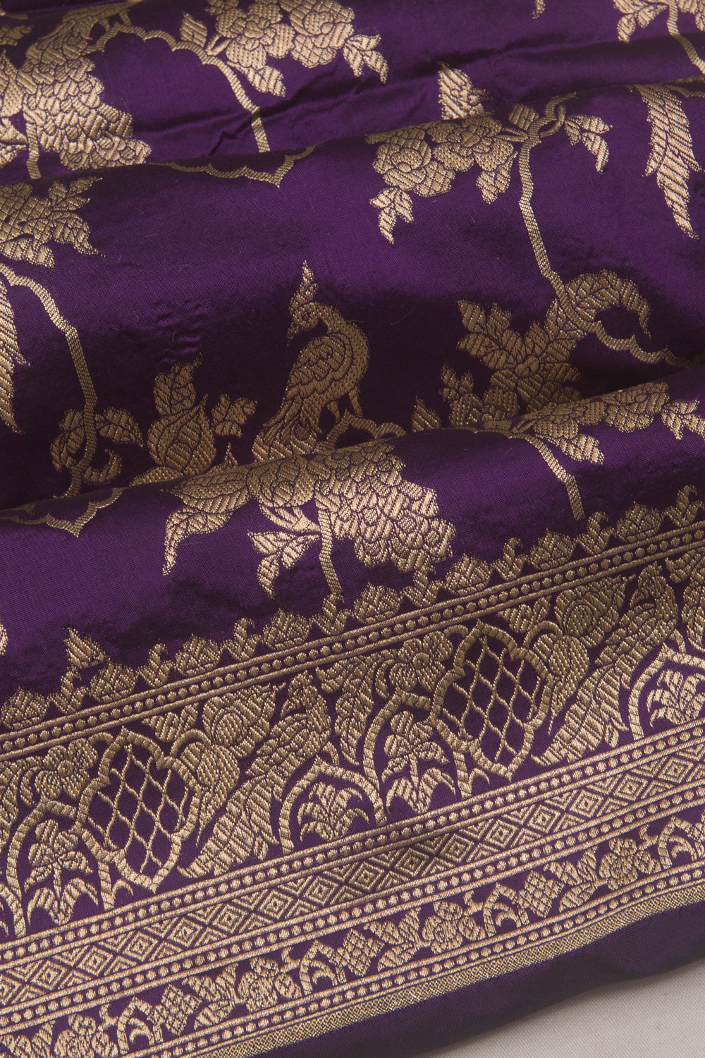 Banarasi Silk Jaal Violet Saree