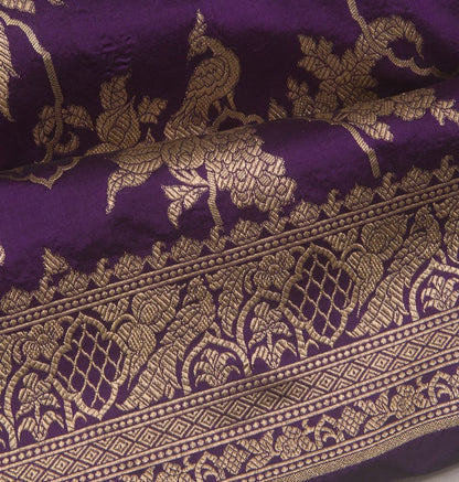 Banarasi Silk Jaal Violet Saree