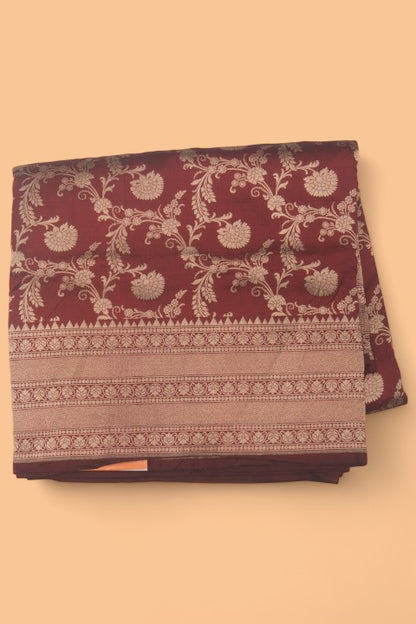 Banarasi Silk Jaal Maroon Saree