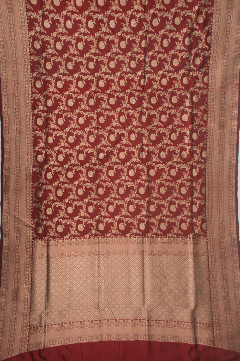 Banarasi Silk Jaal Maroon Saree