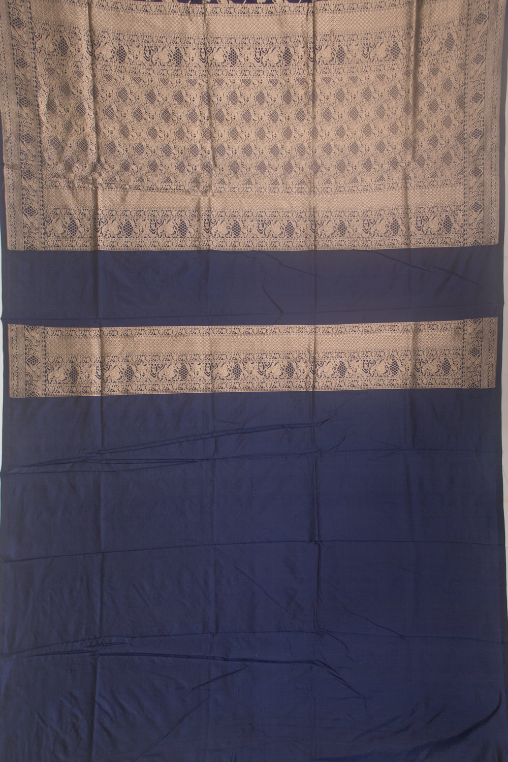 Banarasi Silk Jaal Dark Blue Saree