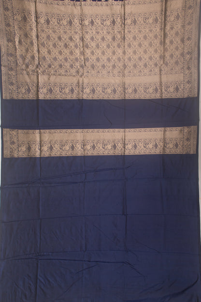Banarasi Silk Jaal Dark Blue Saree