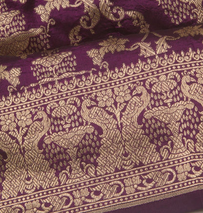 Banarasi Silk Brocade Purple Saree