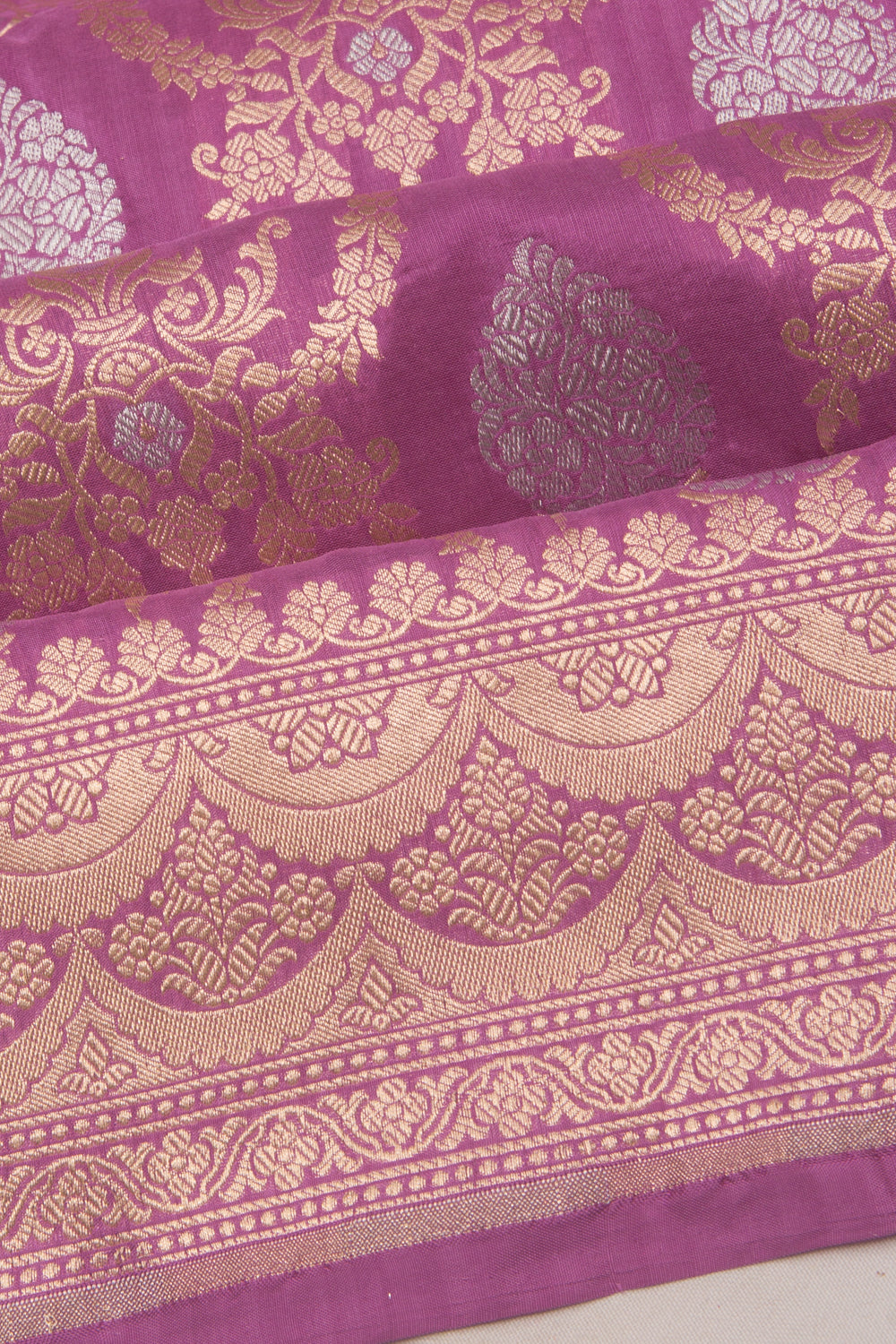 Banarasi Silk Brocade Lavender Saree