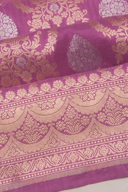 Banarasi Silk Brocade Lavender Saree