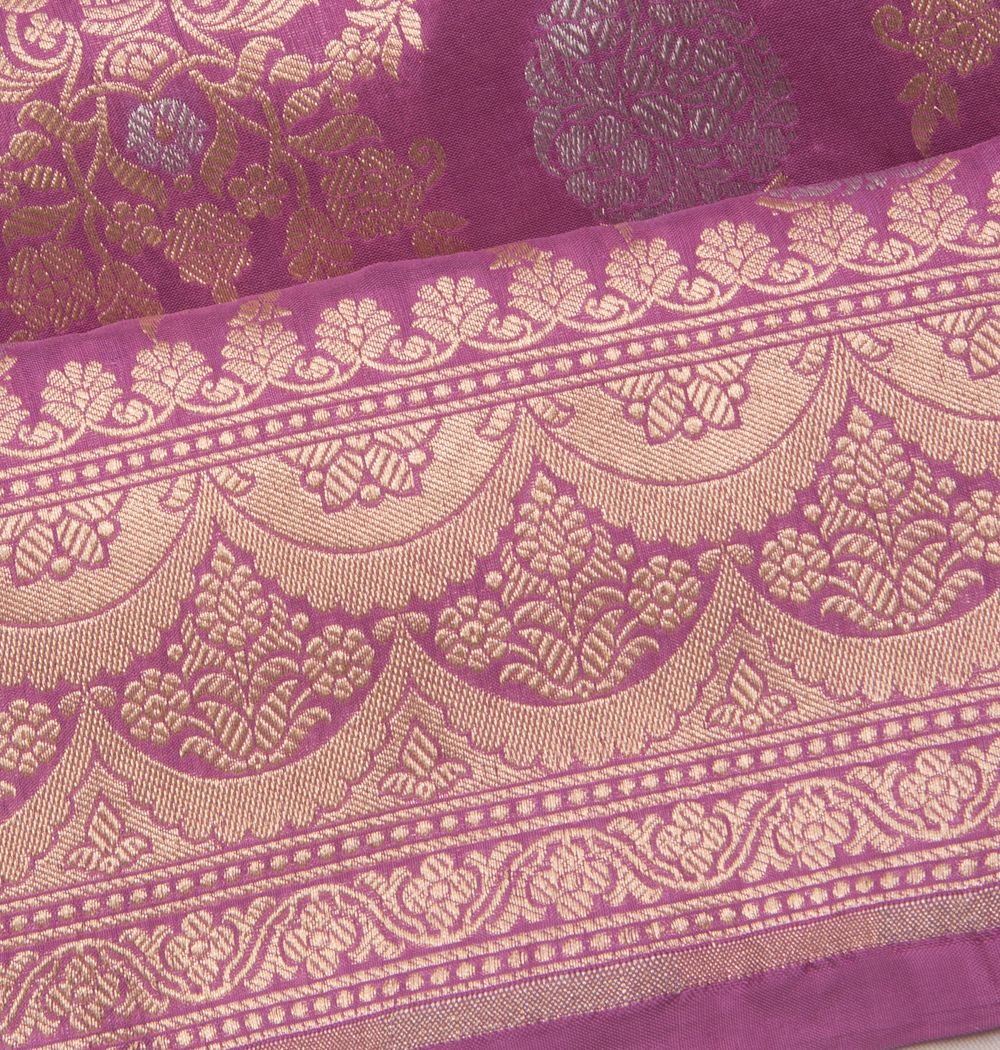 Banarasi Silk Brocade Lavender Saree