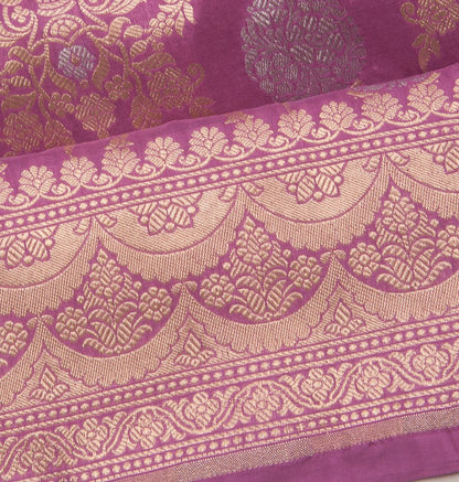 Banarasi Silk Brocade Lavender Saree