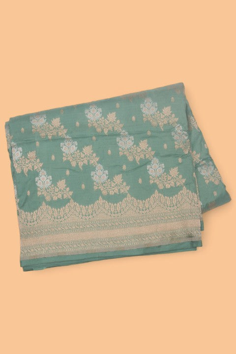 Banarasi Silk Jaal Pastel Blue Saree