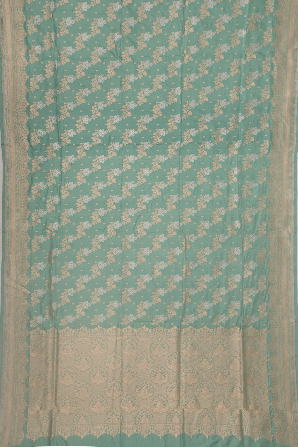 Banarasi Silk Jaal Pastel Blue Saree